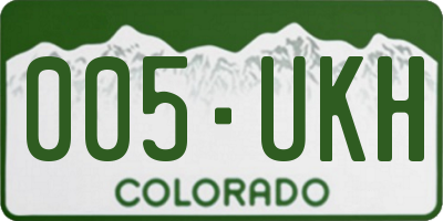 CO license plate 005UKH