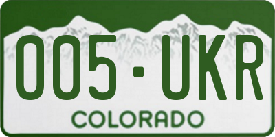 CO license plate 005UKR