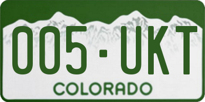 CO license plate 005UKT