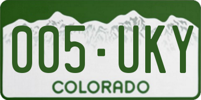 CO license plate 005UKY