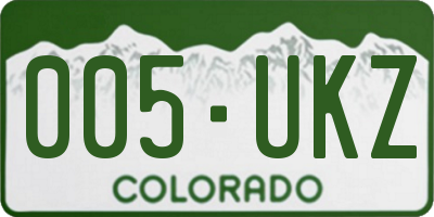 CO license plate 005UKZ
