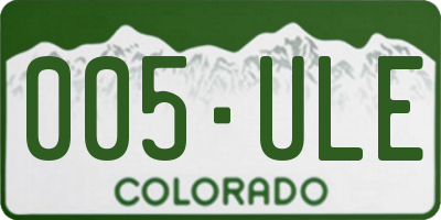 CO license plate 005ULE