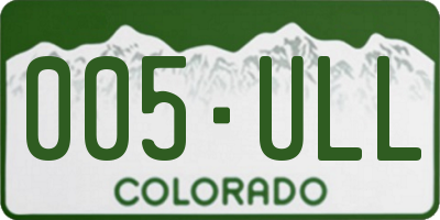 CO license plate 005ULL