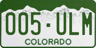 CO license plate 005ULM