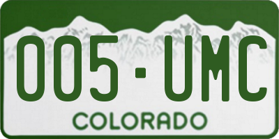 CO license plate 005UMC