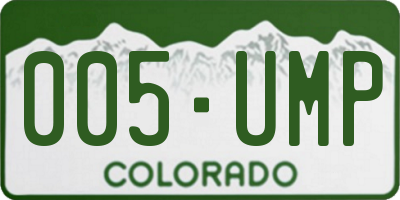 CO license plate 005UMP