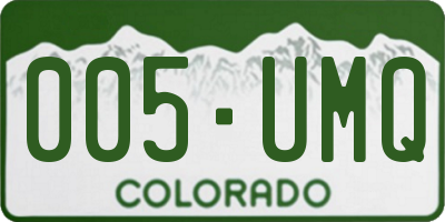 CO license plate 005UMQ