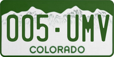 CO license plate 005UMV