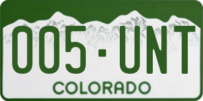 CO license plate 005UNT