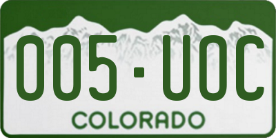 CO license plate 005UOC
