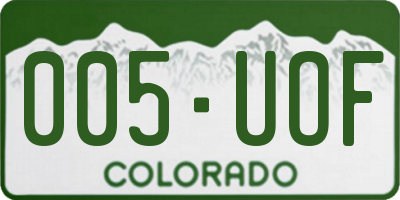 CO license plate 005UOF