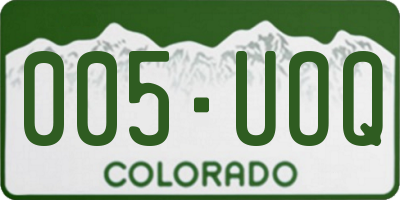 CO license plate 005UOQ