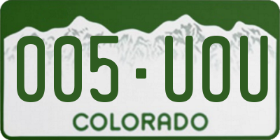 CO license plate 005UOU