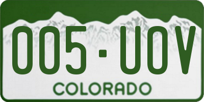 CO license plate 005UOV