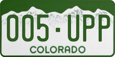CO license plate 005UPP