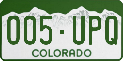 CO license plate 005UPQ