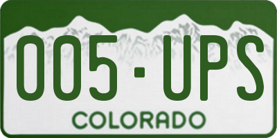 CO license plate 005UPS