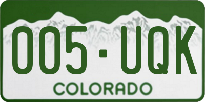 CO license plate 005UQK