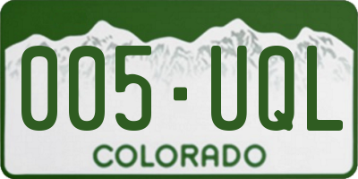 CO license plate 005UQL