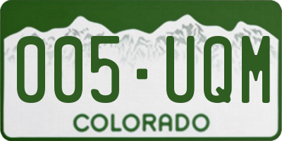CO license plate 005UQM
