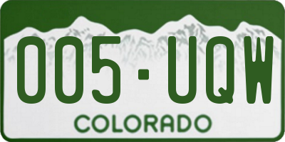 CO license plate 005UQW
