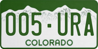 CO license plate 005URA