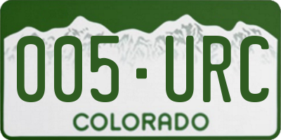 CO license plate 005URC