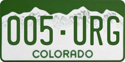 CO license plate 005URG