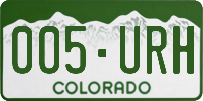 CO license plate 005URH