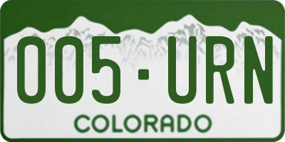 CO license plate 005URN