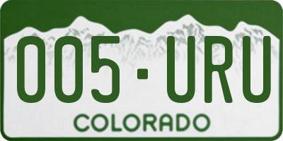 CO license plate 005URU