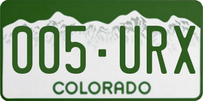 CO license plate 005URX