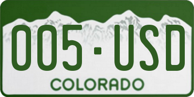 CO license plate 005USD