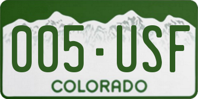 CO license plate 005USF