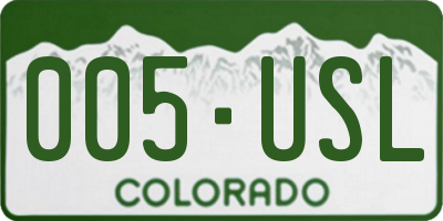 CO license plate 005USL