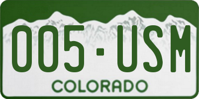 CO license plate 005USM