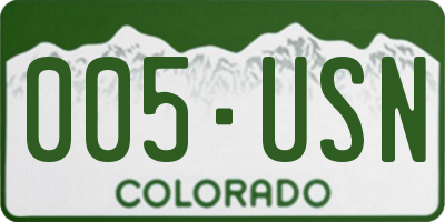 CO license plate 005USN