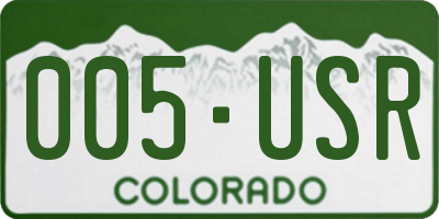 CO license plate 005USR