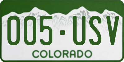 CO license plate 005USV