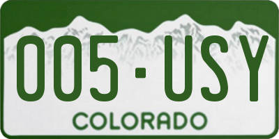 CO license plate 005USY
