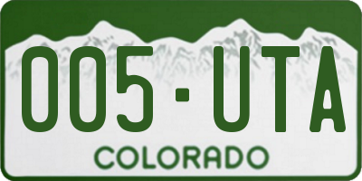 CO license plate 005UTA