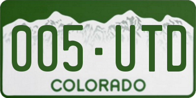 CO license plate 005UTD