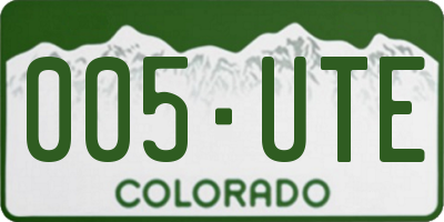 CO license plate 005UTE