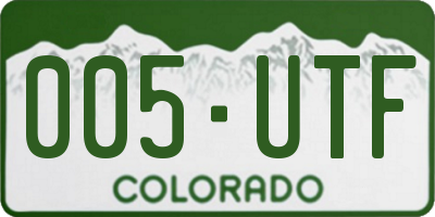 CO license plate 005UTF