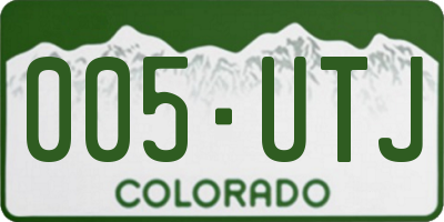 CO license plate 005UTJ