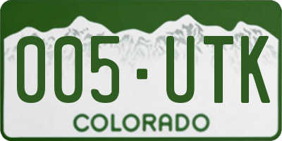 CO license plate 005UTK