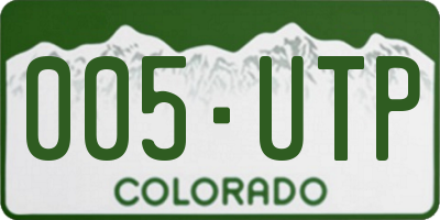 CO license plate 005UTP