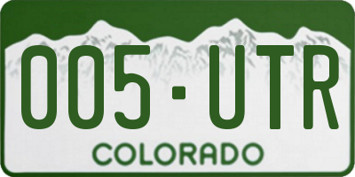 CO license plate 005UTR