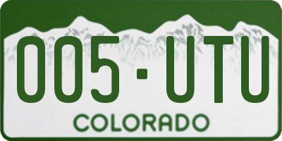 CO license plate 005UTU