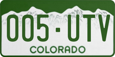 CO license plate 005UTV